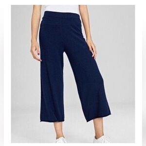 Cashmere Pull-On Wide-Leg Culotte Pants
